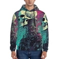 thumbnail image 1 of Rateoe Cartoon Art Skull Pattern Mens Hoodie, Pullover Hooded Sweatshirt, Kangaroo Pocket Hoodie Ideal for Daily Wear, Travel and Home-Small, 1 of 7