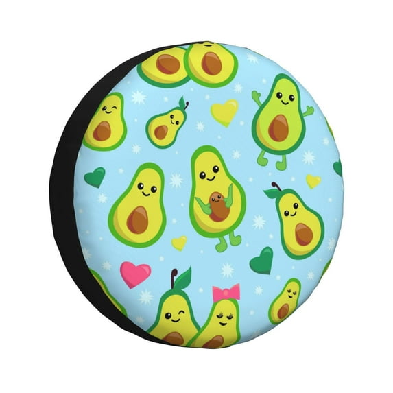 Rateoe Cartoon Avocado Pattern Tire Cover Wheel Protectors Weatherproof Wheel Covers Universal Fit for Trailer Rv SUV Truck Camper Travel Trailers Accessories-14 inch