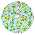 thumbnail image 1 of Rateoe Cartoon Avocado Print Christmas Tree Skirt 30" for Xmas Holiday New Year Party Circle Tree Mat Ornaments Decoration, 1 of 7