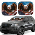 thumbnail image 1 of Rateoe Cartoon Bald Eagle USA Pattern 2 Piece Car Windshield Sun Shade Foldable | Front Windshield Shade for Sun, Heat and UV Rays | Sunshade for Car Front Window-Large, 1 of 6