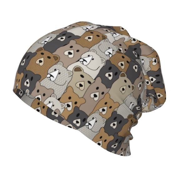 Rateoe Cartoon Bear Kids Beanie Warm Knit Beanie Hats Boys Girls Winter Hat Soft Slouchy Hats for Kids