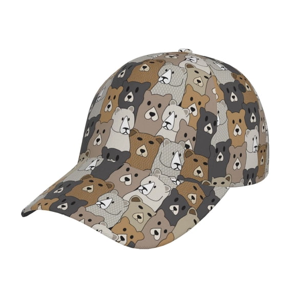 Rateoe Cartoon Bear Pattern Men’s Baseball Cap – Adjustable Curved Brim Hat, Soft Cotton Sports Cap for Outdoor, Casual, and Everyday Wear, Comfortable & Breathable