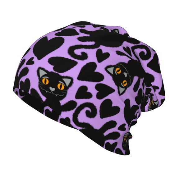 Rateoe Cartoon Black Cats Kids Beanie Warm Knit Beanie Hats Boys Girls Winter Hat Soft Slouchy Hats for Kids