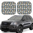 thumbnail image 1 of Rateoe Cartoon Bulldog 1 Pattern 2 Piece Car Windshield Sun Shade Foldable | Front Windshield Shade for Sun, Heat and UV Rays | Sunshade for Car Front Window-Small, 1 of 6
