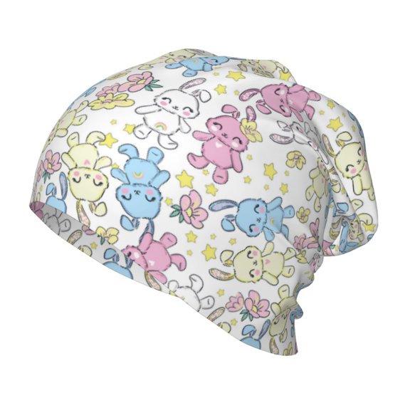 Rateoe Cartoon Bunny Kids Beanie Warm Knit Beanie Hats Boys Girls Winter Hat Soft Slouchy Hats for Kids