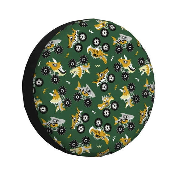 Rateoe Cartoon Car Pattern Tire Cover Wheel Protectors Weatherproof Wheel Covers Universal Fit for Trailer Rv SUV Truck Camper Travel Trailers Accessories-17 inch