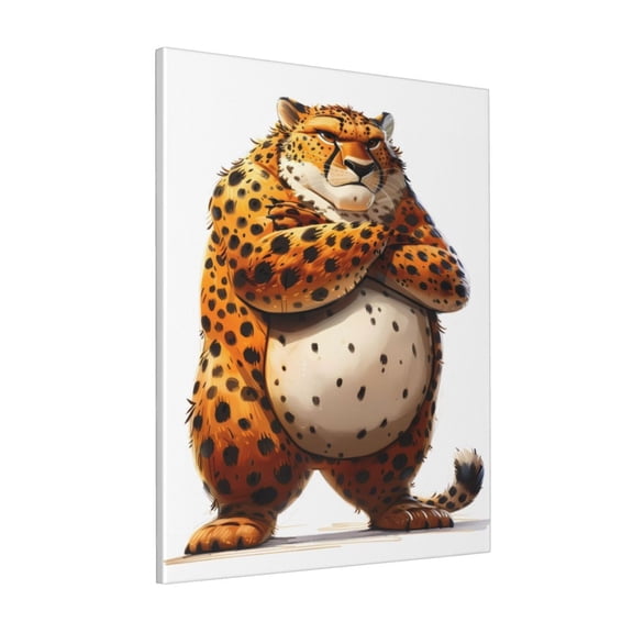 Rateoe Cartoon Cheetah With Attitude Pattern Decorative Picture – Unique Modern Wall Art, Ready-to-Hang Canvas Print for Home (Vertical)