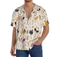 thumbnail image 1 of Rateoe Cartoon Chickens Pattern Men's Short Sleeve Classic Shirt, Casual Short-Sleeved Shirt, Lightweight Summer Shirt, Cuban Collar Shirt,Button-Front Shirt-XX-Large, 1 of 5