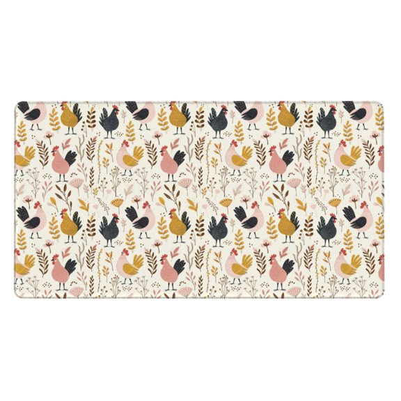 Rateoe Cartoon Chickens Print Mouse Pad - Extended Large Gaming Mousepad,Non-Slip Stitched Edge,16x29.5 Inch
