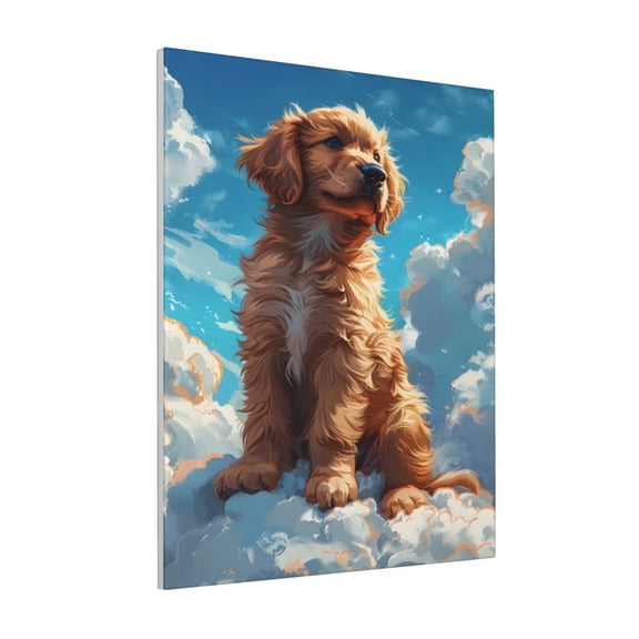 Rateoe Cartoon Cloud Puppy Pattern Decorative Picture – Unique Modern Wall Art, Ready-to-Hang Canvas Print for Home (Vertical)