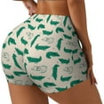 thumbnail image 1 of Rateoe Cartoon Crocodile Printed Power Workout Shorts for Women Tummy Control Squat Proof Ribbed Thick Seamless Scrunch Active Short-X-Large, 1 of 8