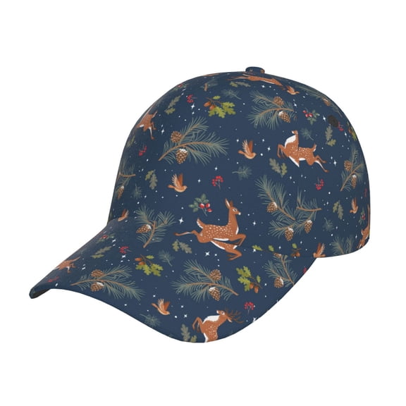 Rateoe Cartoon Deers Pattern Men’s Baseball Cap – Adjustable Curved Brim Hat, Soft Cotton Sports Cap for Outdoor, Casual, and Everyday Wear, Comfortable & Breathable