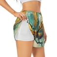thumbnail image 1 of Rateoe Cartoon Dragonfly Art Printed 2 in 1 Women's Workout Shorts for Athletic Gym Running Shorts with Phone Pockets-Small, 1 of 7
