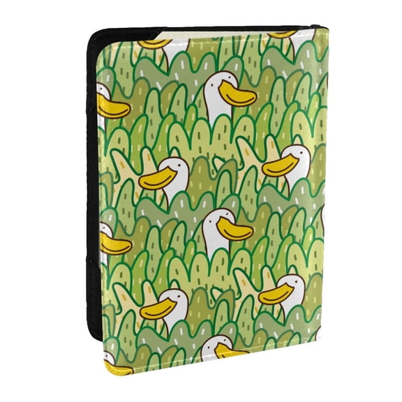 Rateoe Cartoon Duck Pattern Passport Holder Wallet Leather Mulit-purpose Travel Wallet Credit Cards Case ,Passport Cover for Women Men-6.5 in