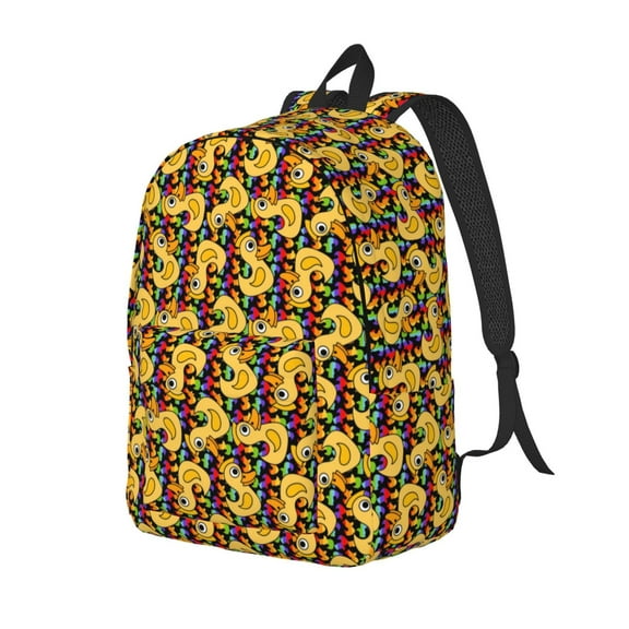 Rateoe Cartoon Ducks Pattern Durable Canvas Backpack for Men & Women – Stylish & Lightweight – Adjustable Straps, Multiple Pockets – Fits 15-17 Inch LaptopsSmall