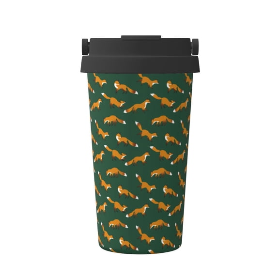 Rateoe Cartoon Fox 1 Pattern Travel Coffee Mug Tumbler with Flip Lid | Reusable Insulated Stainless Steel Cold Brew Iced Coffee Cup Thermos