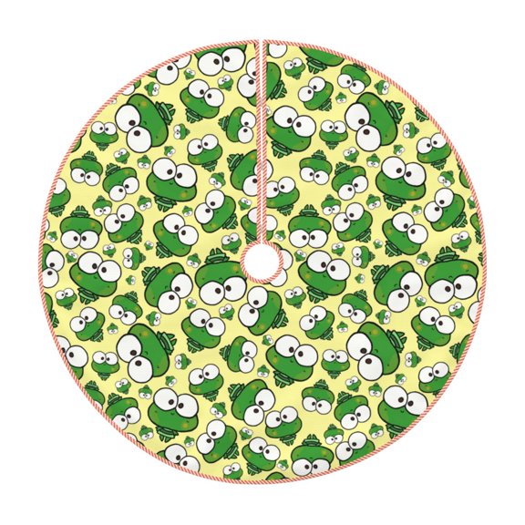 Rateoe Cartoon Frogs Pattern Christmas Tree Skirt with Ties, Christmas Tree Decorations, Farmhouse Christmas Decor Xmas Holiday Decorations-