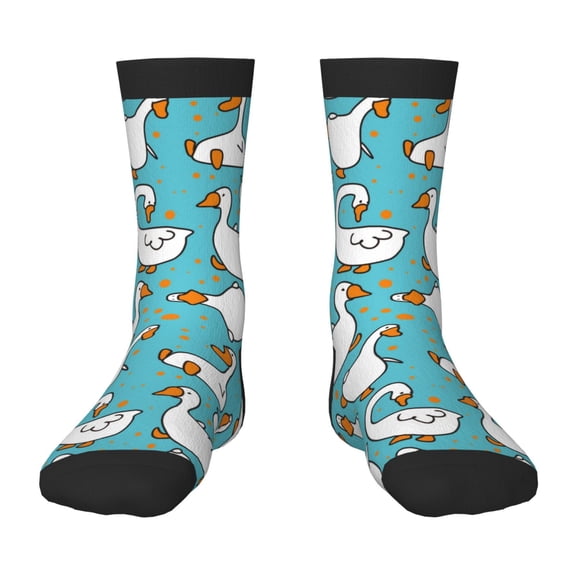 Rateoe Cartoon Funny Goose Pattern Children's Socks, Socks Gifts ,kids Crew Soft Cotton Socks , Moisture-Wicking, Durable, Ideal for Daily Wear & Sports