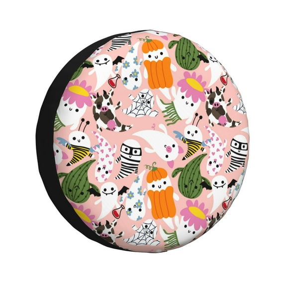 Rateoe Cartoon Halloween Pattern Tire Cover Wheel Protectors Weatherproof Wheel Covers Universal Fit for Trailer Rv SUV Truck Camper Travel Trailers Accessories-16 inch
