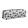 thumbnail image 1 of Rateoe Cartoon Helicopters Print Leather Pencil Case with Smooth Zipper, Compact Storage for Writing Tools & Art Supplies, 8.26" x 1.96" x 2.16", 1 of 7
