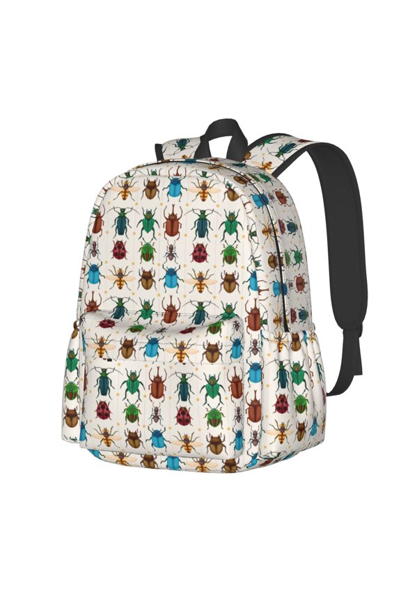Cartoon Insects Pattern Student Backpack,Backpack for School,Lightweight Bag,Travel Backpack,Outdoor Backpack,Large Capacity Backpack
