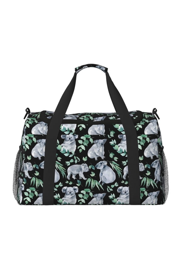Cartoon Koala Bear Pattern Gym Bag for Women, Duffle Bag for Travel with Wet Pocket, Carry on Weekender Bags for Women, Water Resistant Travel Bag Duffel Bag
