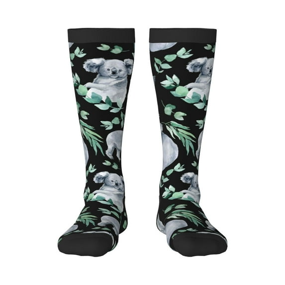 Rateoe Cartoon Koala Bear Pattern Women’s Knee High Crew Socks,Trouser Socks Comfortable, Breathable, Moisture-Wicking and Soft