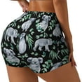 thumbnail image 1 of Rateoe Cartoon Koala Bear Printed Power Workout Shorts for Women Tummy Control Squat Proof Ribbed Thick Seamless Scrunch Active Short-Small, 1 of 8