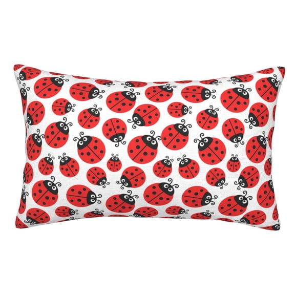 Rateoe Cartoon Ladybug Pattern Decorative Pillow Case,Throw Pillow Covers,Plush Pillow Cover,Soft Pillow Case,Velvet Pillow Case-14"x20"
