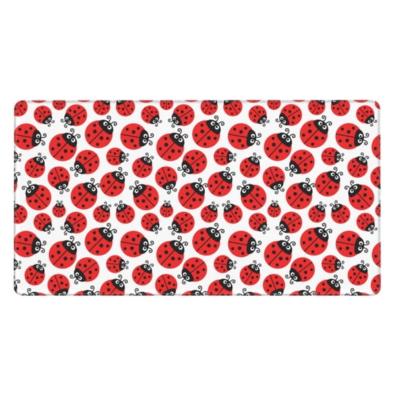Rateoe Cartoon Ladybug Print Mouse Pad - Extended Large Gaming Mousepad,Non-Slip Stitched Edge,16x29.5 Inch