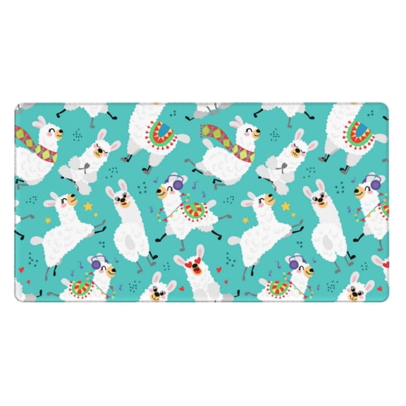 Rateoe Cartoon Llamas Print Mouse Pad - Extended Large Gaming Mousepad,Non-Slip Stitched Edge,16x29.5 Inch