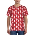 thumbnail image 1 of Rateoe Cartoon Lobster Pattern Men’s Baseball Short Sleeve Polo Shirt, Midweight Men's Shirt Golf Shirt Polo Shirts Quick Dry Short-3X-Large, 1 of 7