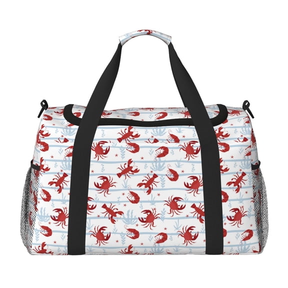 Rateoe Cartoon Lobsters Pattern Gym Bag for Women, Duffle Bag for Travel with Wet Pocket, Carry on Weekender Bags for Women, Water Resistant Travel Bag Duffel Bag