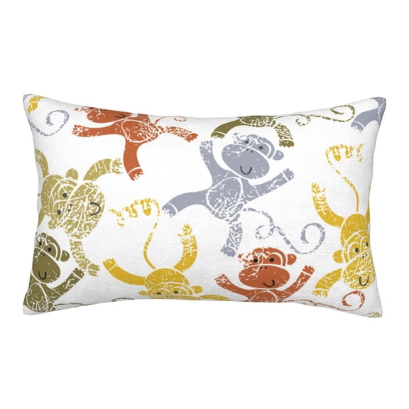 Rateoe Cartoon Monkey Pattern Pillow Covers with Invisible Zipper(Pillows are not Included) Standard Pillowcases-20"x30"