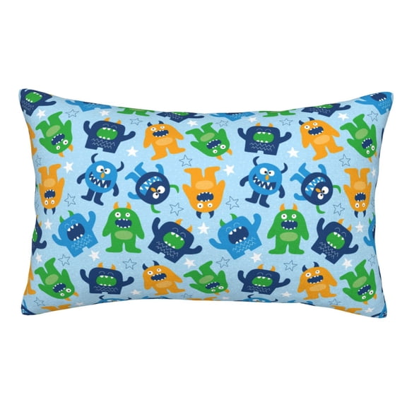 Rateoe Cartoon Monster Pattern Decorative Pillow Case,Throw Pillow Covers,Plush Pillow Cover,Soft Pillow Case,Velvet Pillow Case-16"x24"