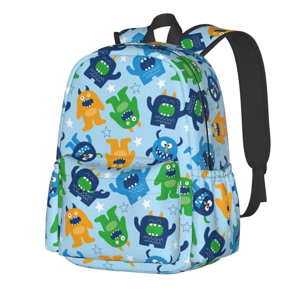 Rateoe Cartoon Monster Pattern Student Backpack,Backpack for School,Lightweight Bag,Travel Backpack,Outdoor Backpack,Large Capacity Backpack