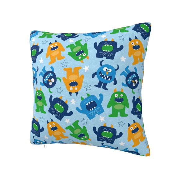 Rateoe Cartoon Monster Pattern Throw Pillow Cover Premium Pillow Stuffer Sham Square for Decorative Cushion Bed Couch Sofa(Pillow insert not included)