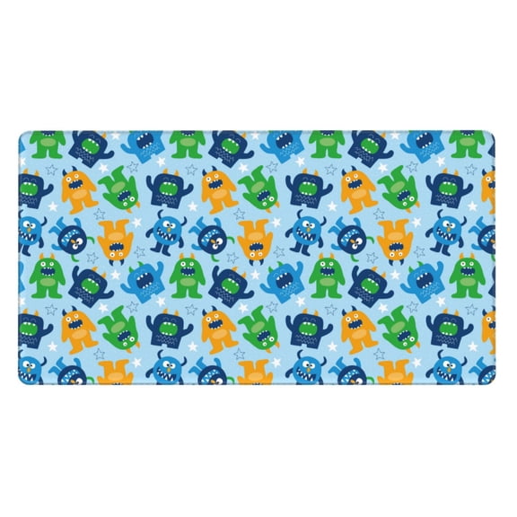 Rateoe Cartoon Monster Print Mouse Pad - Extended Large Gaming Mousepad,Non-Slip Stitched Edge,16x29.5 Inch