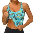 thumbnail image 1 of Rateoe Cartoon Monster Truck Print Womens' Sports Bras Scoop Neck Sports Vest- Padded U Back Seamless High Impact Support, 1 of 7