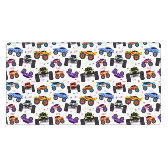 Rateoe Cartoon Monster Trucks1 Print Mouse Pad - Extended Large Gaming Mousepad,Non-Slip Stitched Edge,16x29.5 Inch