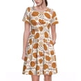 thumbnail image 1 of Rateoe Cartoon Pattern Women’s Short Sleeve Dress – Casual Elegant Summer A-Line Dress for Everyday Wear, 1 of 6