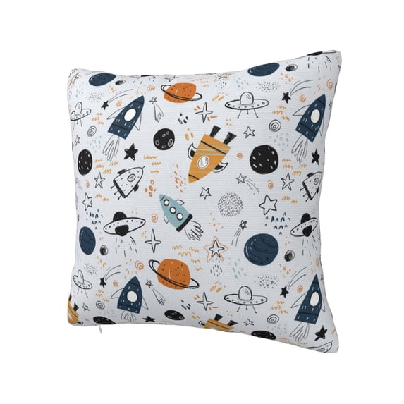 Rateoe Cartoon Planets Pattern Throw Pillow Cover Premium Pillow Stuffer Sham Square for Decorative Cushion Bed Couch Sofa(Pillow insert not included)