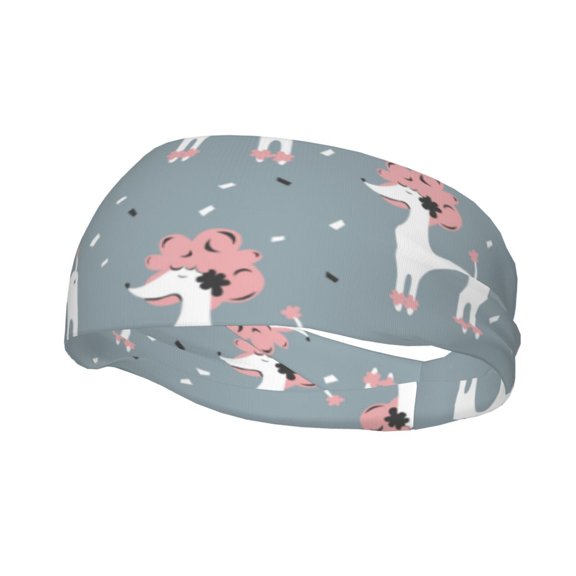 Rateoe Cartoon Poodle Dog Pattern Sports Headbands ,Moisture Wicking Workout Headband, Sweatband Headbands for Running,Cycling,Yoga,Hairband for Women and Men