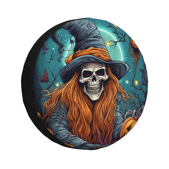 Rateoe Cartoon Pumpkin Skull Pattern Tire Cover Wheel Protectors Weatherproof Wheel Covers Universal Fit for Trailer Rv SUV Truck Camper Travel Trailers Accessories-