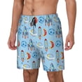thumbnail image 1 of Rateoe Cartoon Rocket With Space Pattern Men’s Swim Shorts with Compression Liner – Double-Layered Quick-Dry Swimwear, Comfortable & Stretchy Beach Shorts-Small, 1 of 6