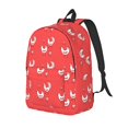 thumbnail image 1 of Rateoe Cartoon Rooster Pattern Durable Canvas Backpack for Men & Women – Stylish & Lightweight – Adjustable Straps, Multiple Pockets – Fits 15-17 Inch LaptopsMedium, 1 of 5