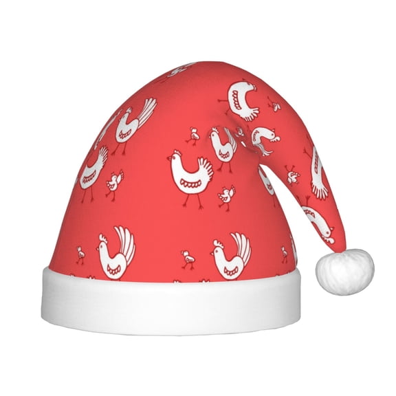 Rateoe Cartoon Rooster Santa Hat Confortable Christmas Hat for Christmas Party Favors Fit for Kids