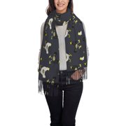 Rateoe Cartoon Rooster Womens Traditional Scarf Wrap Tassel Shawl Fringes Neck Head Shawl Retro Scarf