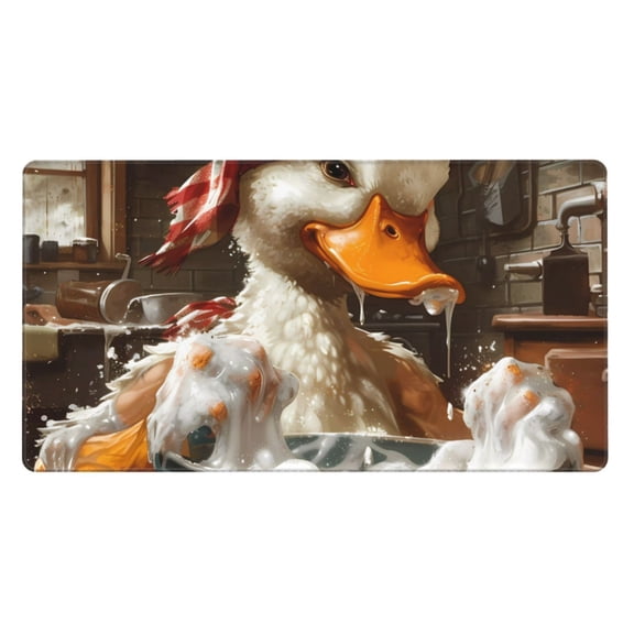 Rateoe Cartoon Scottish Duck Print Mouse Pad - Extended Large Gaming Mousepad,Non-Slip Stitched Edge,16x29.5 Inch