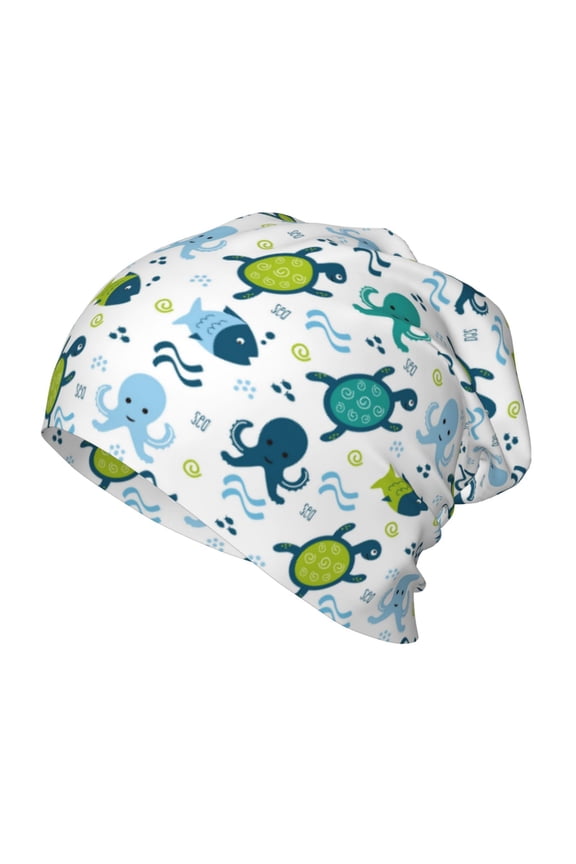 Cartoon Sea Creatures Kids Beanie Warm Knit Beanie Hats Boys Girls Winter Hat Soft Slouchy Hats for Kids